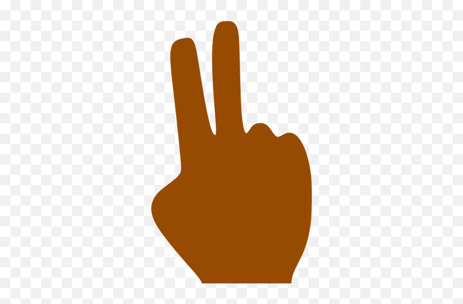 Brown Two Fingers Icon - Brown Hand Two Fingers Emoji,Brown Fist Emoji