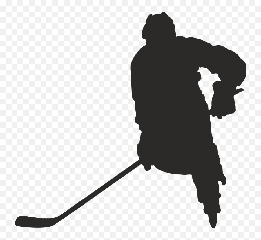 Silhouette Png Ice Hockey Clipart - Hockey Player Silhouette Transparent Emoji,Hockey Stick Emoji