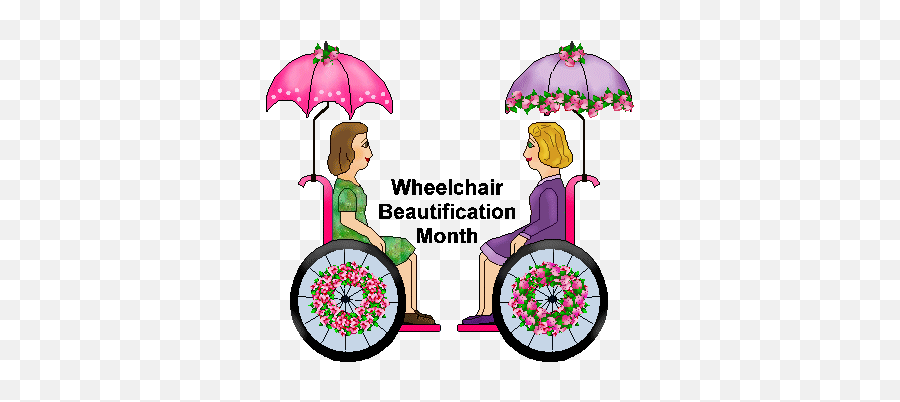 Wheelchair Beautification Month Clip Art - Decorated Wheelchair Clipart Emoji,Wheelchair Emoji