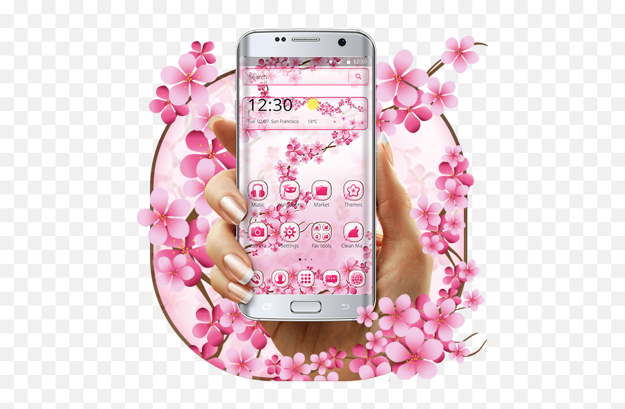 Cherry Blossom Launcher Theme 1 - Cherry Blossom Emoji,Sakura Blossom Emoji