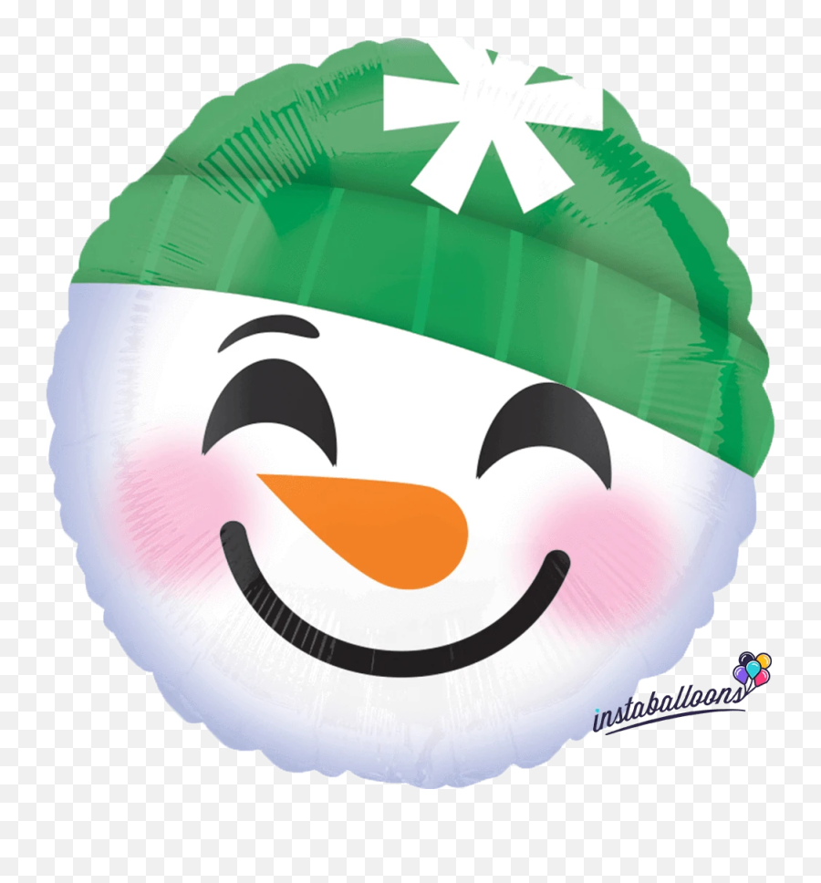 Snowman 18 Round Emoji Emoticon Balloon - Cara De Muñeco De Nieve,Balloon Emoji