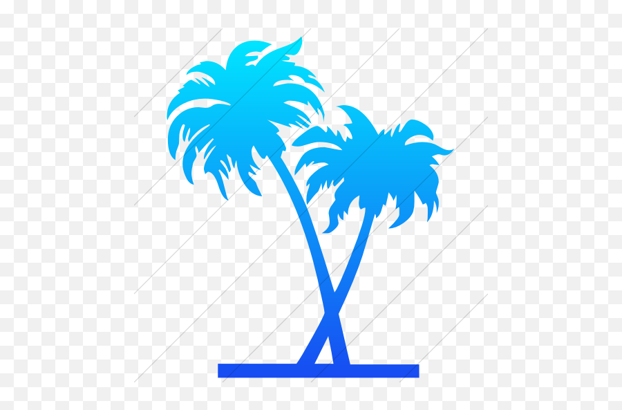 Iconsetc Simple Ios Blue Gradient Classica Palm Trees 2 Icon - Palm Tree Outline Png Emoji,Palm Tree Emoticons