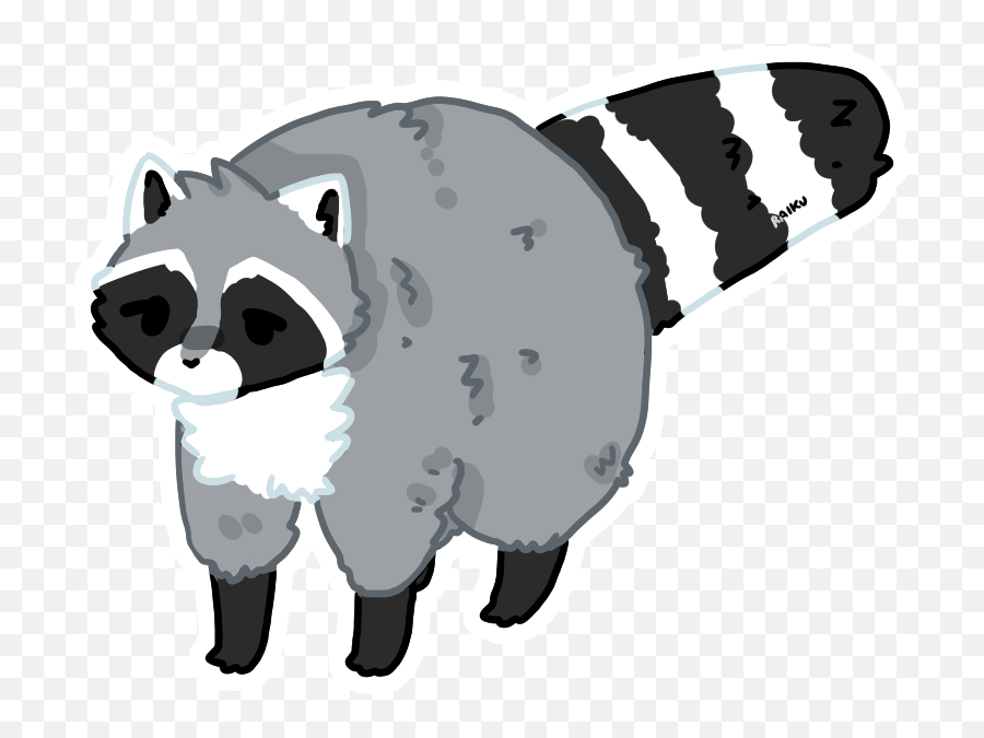 Fat Raccoon Fursona By Raikukitti - Transparent Raccoon Drawing Emoji,Racoon Emoji