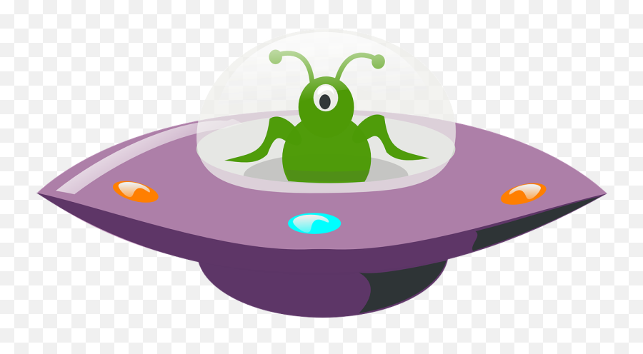 Ufo Alien Extraterrestrial Green Flying Saucer - Clipart Ufo Png Emoji,Purple Emoji