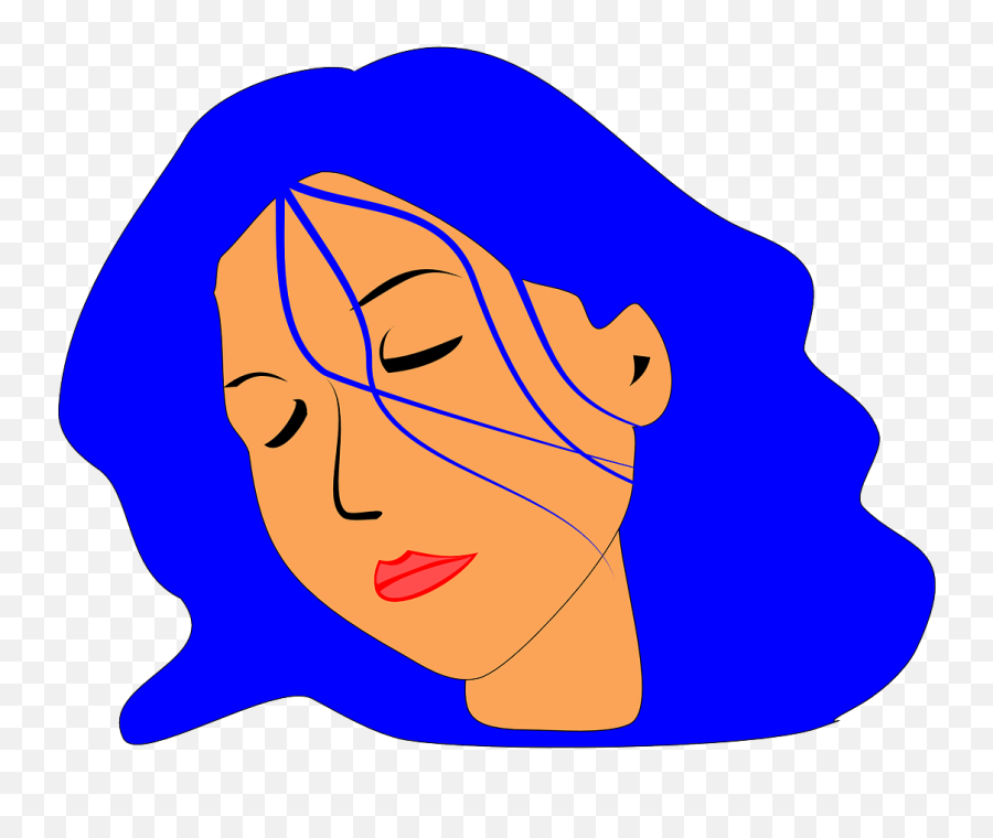 Download Free Photo Of Woman Face Sleeping Blue Hair Hair - Clip Art Woman Blue Hair Emoji,Sleeping Emoji Pillow