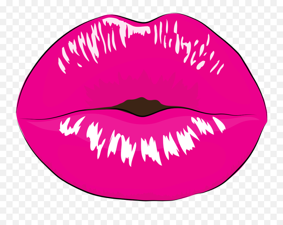 Mouth Makeup Kiss - Make Up Pink Clipart Emoji,Kisses Emoticon Text