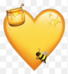 Bee Emojis Iphone Heart - Iphone Transparent Heart Emoji,Honey Bee Emoji