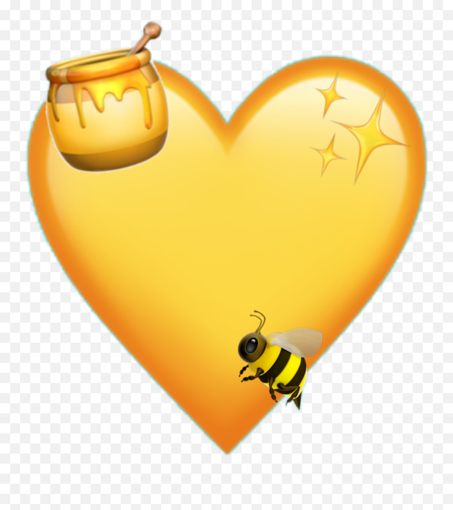 Bee Emojis Iphone Heart - Iphone Transparent Heart Emoji,Honey Bee Emoji