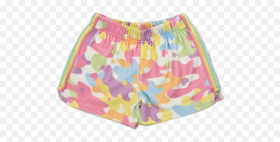 Rainbow Camo Plush Shorts - Briefs Emoji,Shorts Emoji
