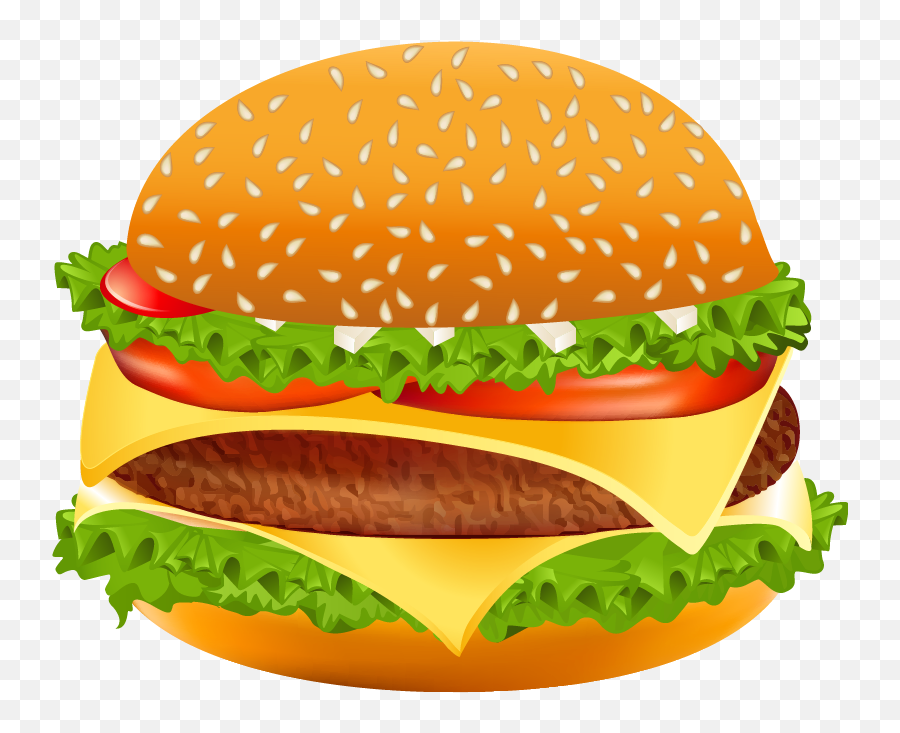 Veggie Burger Clipart School Food - Transparent Burger Clipart Emoji,Burger Emoji Png