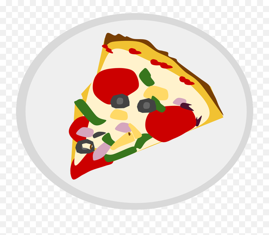 Pizza Food Italian - Cartoon Plate Of Food Png Emoji,Pizza Emoji Png
