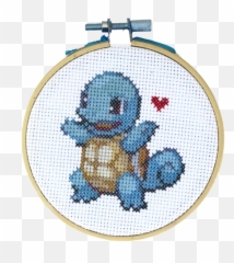 Cross Stitch Hoops U2013 Thecloudfactory - Pokemon Squirtle Pixel Art Emoji,Maplestory Emoji