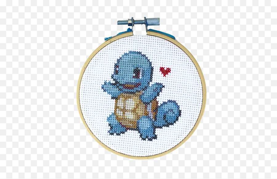 Cross Stitch Hoops U2013 Thecloudfactory - Pokemon Squirtle Pixel Art Emoji,Maplestory Emoji