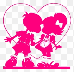Free Kiss Lips Vectors - Pink Valentine Hearts Clip Art Emoji