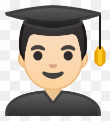 Man Student Light Skin Tone Icon - Male Student Icon Emoji,Emoji Light
