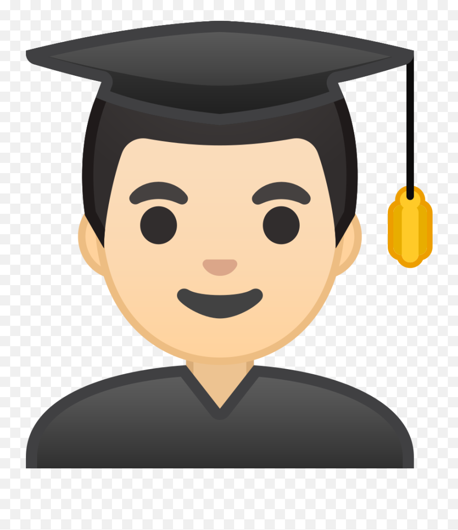 Man Student Light Skin Tone Icon - Male Student Icon Emoji,Emoji Light