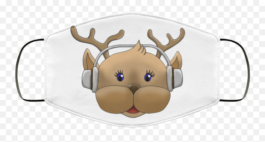 Millennial Reindeer Face Mask - Qfinder Trending Design T Shirt Deer Emoji,Reindeer Emoji