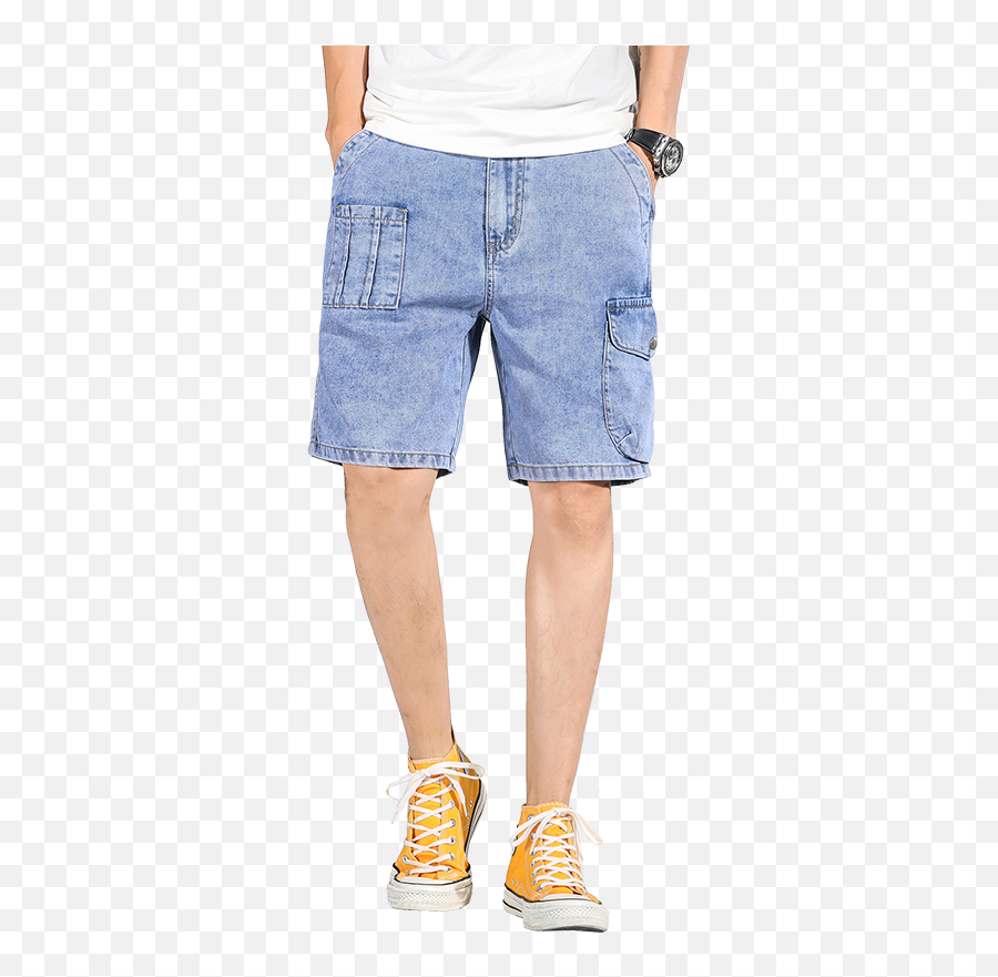 Discount Men Denim Bermuda Pant - Man With Half Pant Emoji,Emoji Pants Men