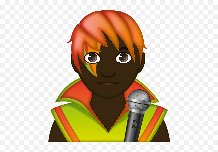 Man Singer - Cartoon Emoji,Rock Star Emoji