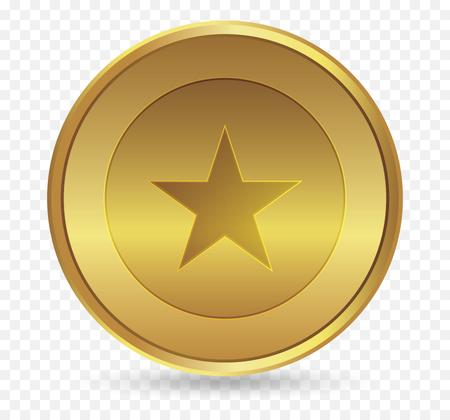 Golden Plate Star Badge - Circle Emoji,Gold Star Emoji