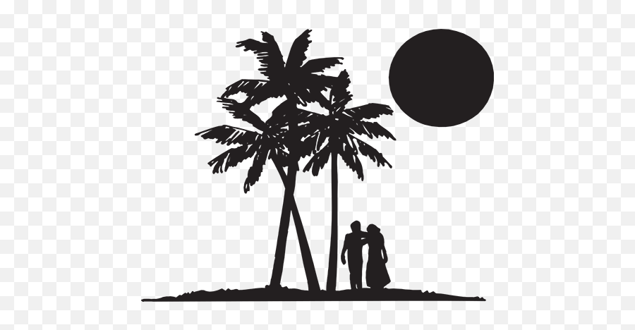 Heart Wedding Clipart Heart Wedding - Palm Tree Silhouette Couple Emoji,Palm Tree Book Emoji