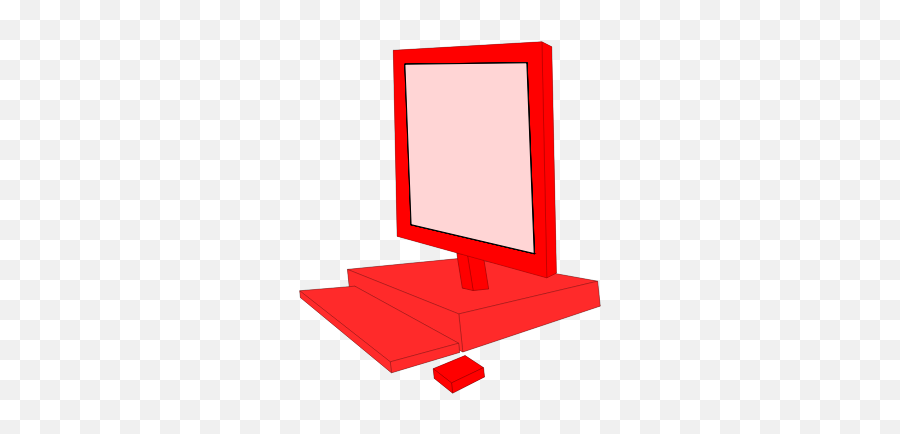 Red Desktop Computer Configuration Vector Clip Art - Illustration Emoji,Windows Emoji Keyboard
