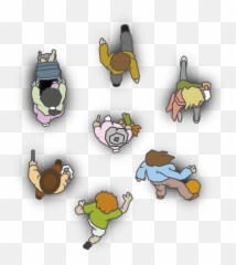 Seven Walking Pedestrians - Clipart Free Above Emoji