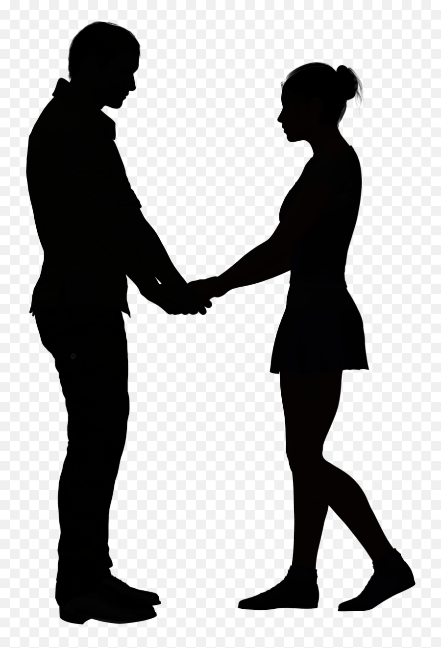 Black Couple Png - Couple Silhouette Holding Hands Png Emoji,Boy And Girl Holding Hands Emoji