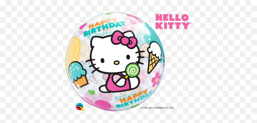 Hello Kitty Happy Birthday Bubble - 1 Count Hello Kitty Birthday Ballons Png Emoji,Happy Birthday Emoticon