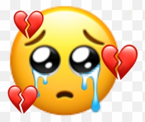 Broken Heartbroken Heart Sticker By Stickermaker - Send Nudes Discord Emoji,Heart Face Emoticon