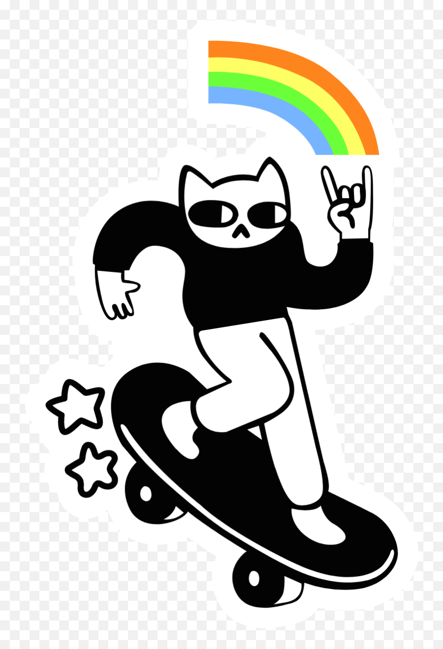 Skateboard Stickers - Goth Stickers Emoji,Skateboard Emoji