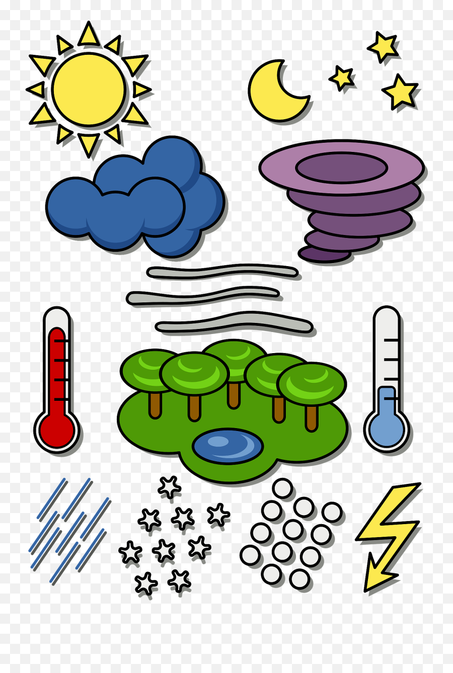 Weather Icons Clipart - Forces Of Nature Kids Emoji,Weather Emojis