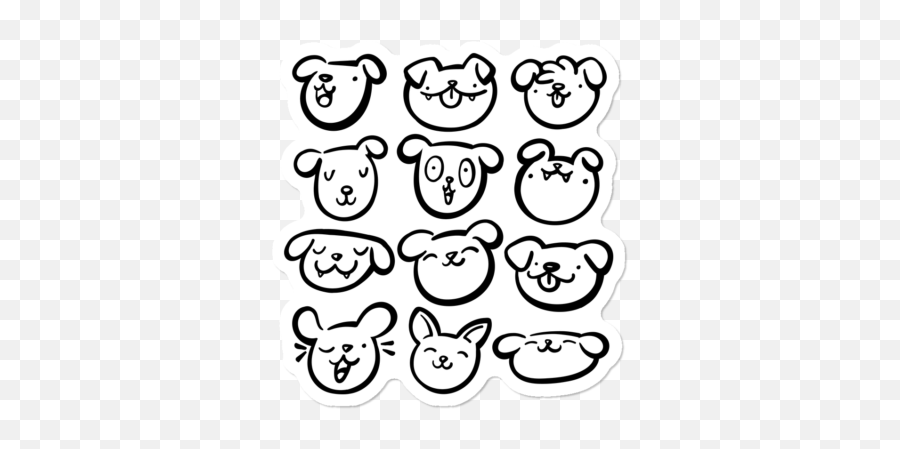 Dbh Collective White Dog Stickers Design By Humans - Dot Emoji,Ghostbusters Emoji