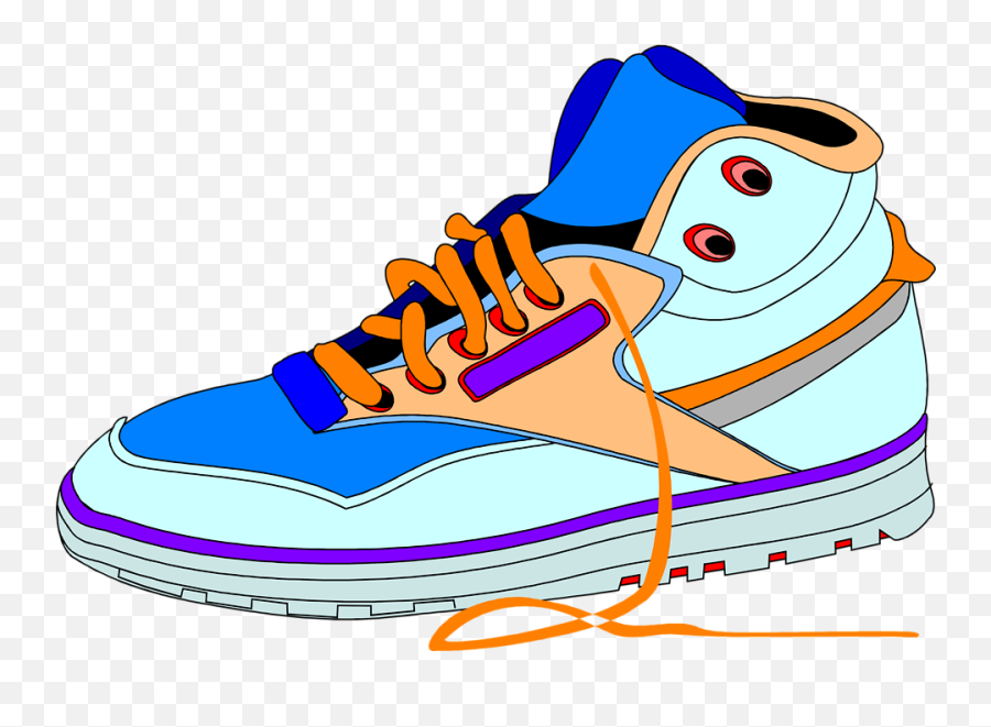 Sneaker Tennis Shoes Clipart Black And White Free 2 - Sneakers Clipart Emoji,Emoji Shoes Jordans