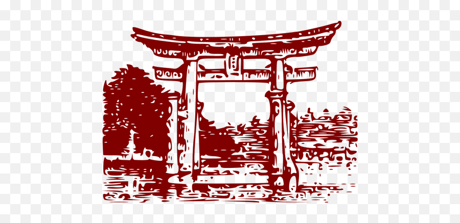 Miyajima Torii En Ilustración De Vector - Transparent Torii Gate Png Emoji,Emoticonos Para Twitter