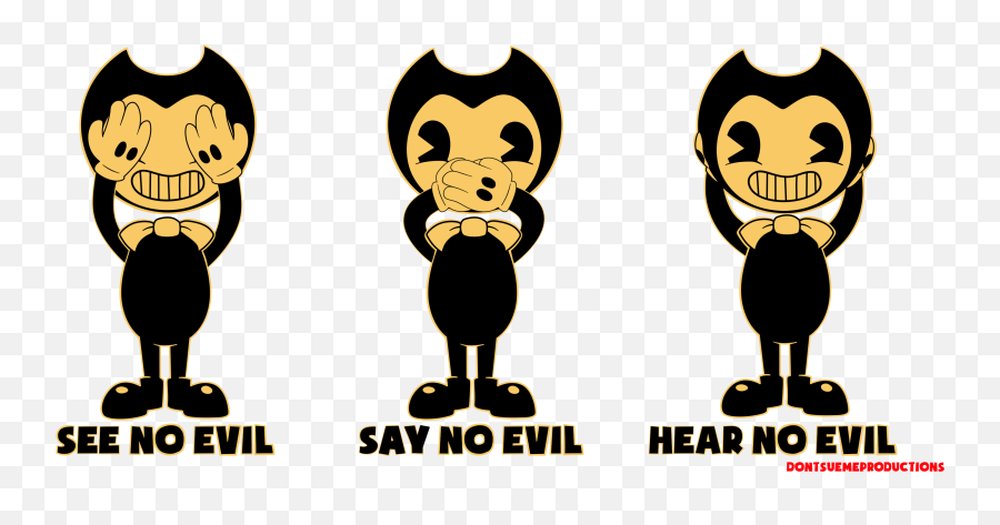 See No Evil Hear Say - Bendy And The Ink Machine Concept Art Emoji,See No Evil Emoji