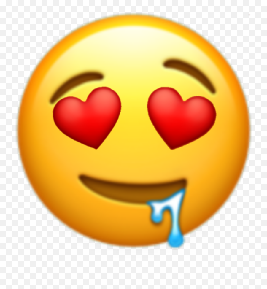 Emojis Drooling Hearteyes Aesthetic Mine Freetoedi - Heart Eyes Drool Emoji,Emoji With Heart Eyes