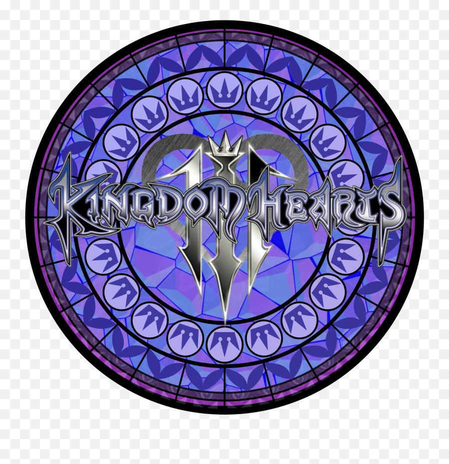 Stained Glass Kingdom Hearts 3 - Circle Emoji,Rainbow Heart Emoji Copy And Paste