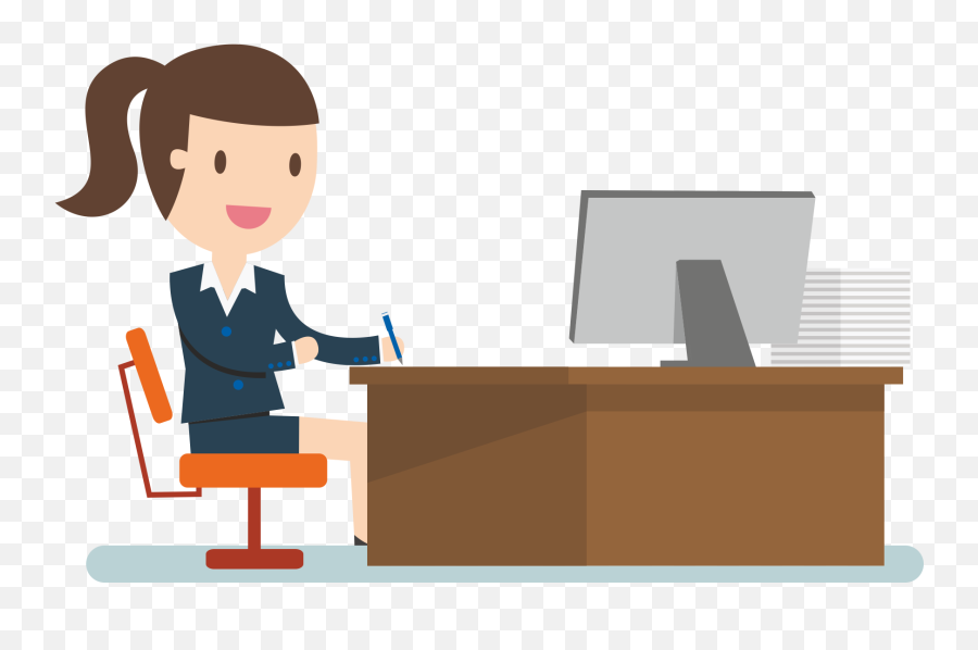 Vr - Cartoon Emoji,Desk Girl Emoji