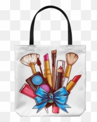 Sassy Chick Unique Tote Bags Design - Cartoon Makeup Brush Png Emoji,Girl Lipstick Arrow Purse Emoji
