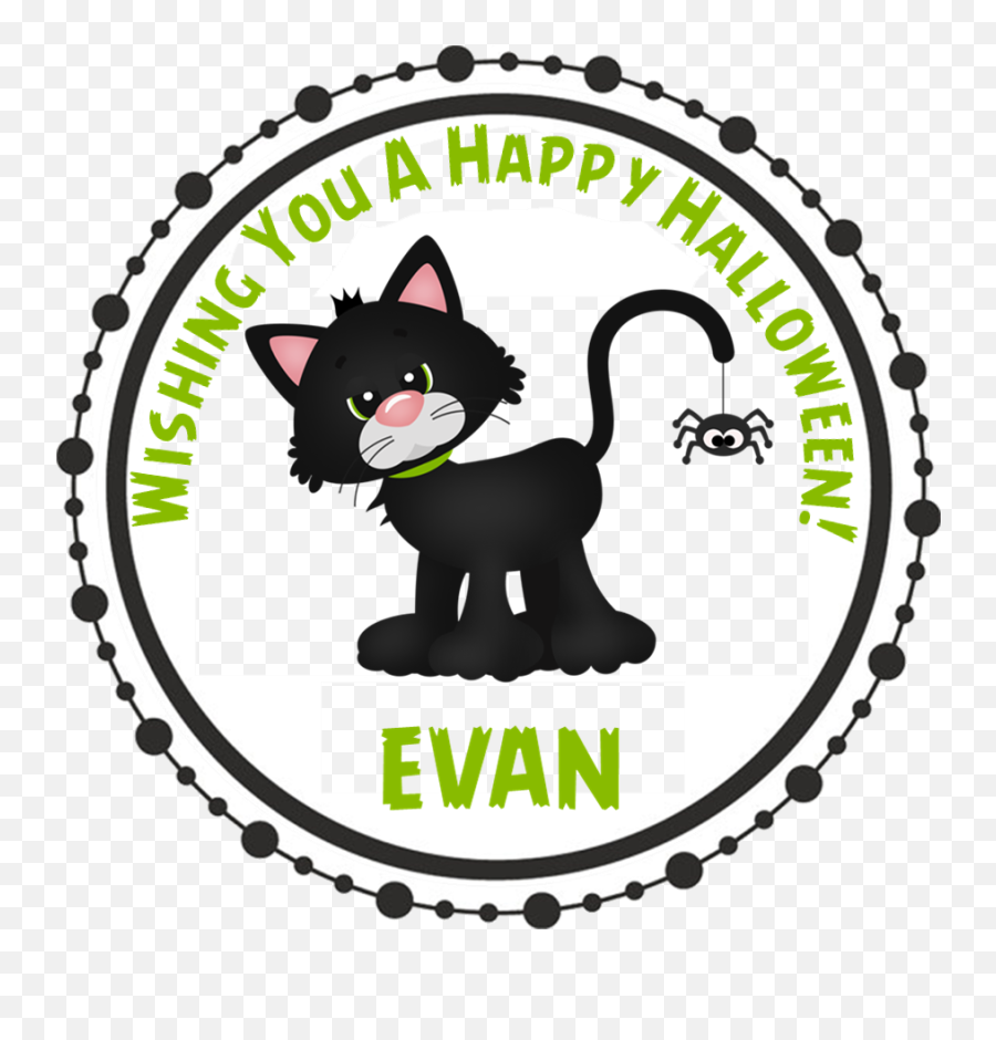 Halloween Cat Png - Black Cat Halloween Stickers Airplane Circle Frame Svg Free Emoji,Black Airplane Emoji