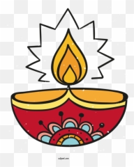 Holidays Line Art Drawing Emoticon For Diwali - Clip Emoji