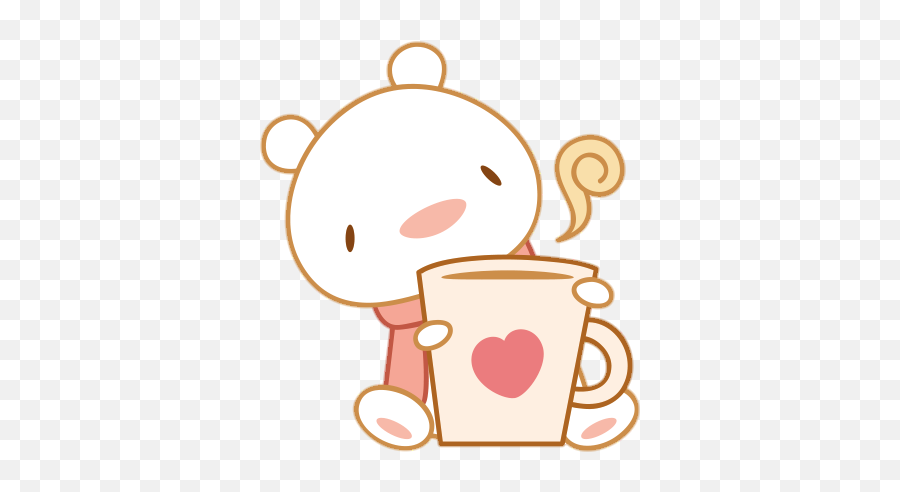 Download Bear Cute Kawaii Coffee Overlay - Coffee Cup Coffee Cup Emoji,Starbucks Coffee Emoji