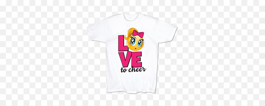 Love To Cheer Emoji Tee - Short Sleeve,Cheerleader Emoji