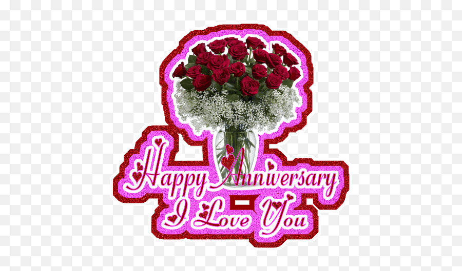 Happy Wedding Anniversary Wishes - Red Roses And Breath Centerpieces Emoji,Happy Anniversary Emoji