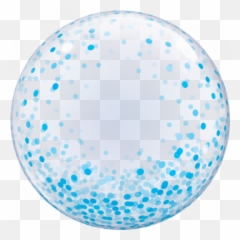 Qualatex Deco Bubble Blue Confetti Dots - Globo Burbuja Emoji