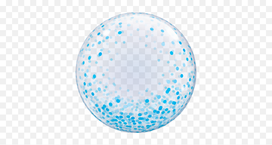 Qualatex Deco Bubble Blue Confetti Dots - Globo Burbuja Qualatex Emoji,Confetti Ball Emoji