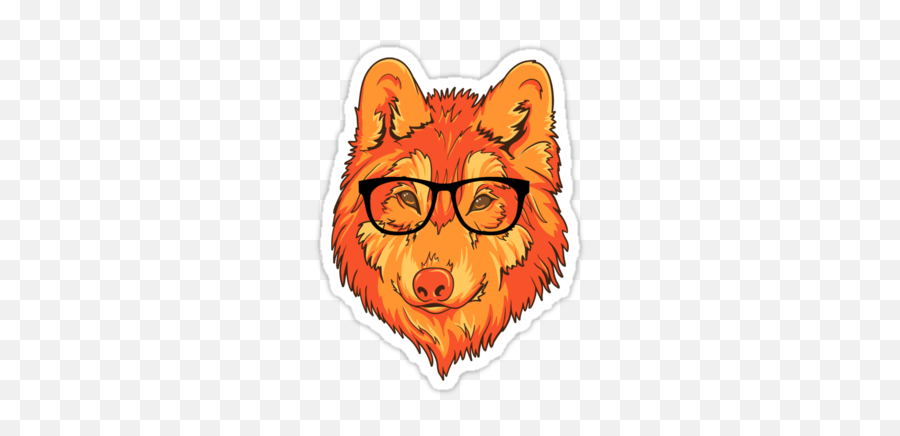 Hipster Wolf By Anabellstar Wolf Poster Hipster Stickers - Soft Emoji,Emoji Wolf