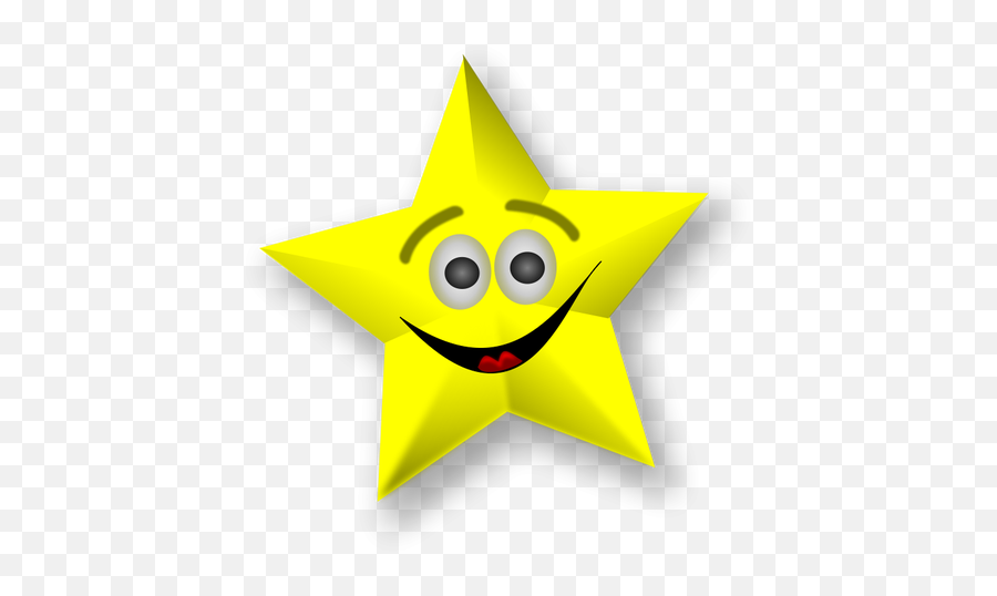 Smiling Star Vector Art - Free Clip Art Star Emoji,Kawaii Emoticon