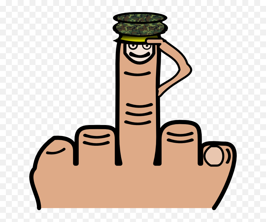 Clip Art Middle Finger 5 - Salute With Middle Finger Emoji,Saluting Emoji
